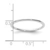 Lex & Lu 14k White Gold 1.2mm Half Round Stackable Band Ring LAL14462- 4 - Lex & Lu