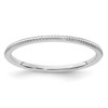 Lex & Lu 14k White Gold 1.2mm Bead Stackable Band Ring LAL14500 - Lex & Lu