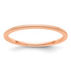 Lex & Lu 14k Rose Gold 1.2mm Milgrain Stackable Band Ring LAL14526 - Lex & Lu