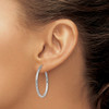 Lex & Lu Sterling Silver w/Rhodium 2.00mm D/C Hoop Earrings LAL22784 - 3 - Lex & Lu