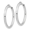 Lex & Lu Sterling Silver w/Rhodium Polished Hoop Earrings LAL22862 - 2 - Lex & Lu