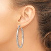 Lex & Lu Sterling Silver w/Rhodium 3mm Round Hoop Earrings LAL22908 - 3 - Lex & Lu