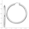Lex & Lu Sterling Silver w/Rhodium 4mm Round Hoop Earrings LAL22909 - 4 - Lex & Lu