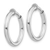 Lex & Lu Sterling Silver w/Rhodium Polished Hoop Earrings LAL22910 - 2 - Lex & Lu