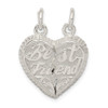 Lex & Lu Sterling Silver Best Friend 2 Piece Break apart Heart Charm LAL23015 - Lex & Lu