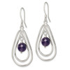 Lex & Lu Sterling Silver Amethyst Dangle Earrings LAL23026 - 2 - Lex & Lu