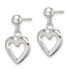 Lex & Lu Sterling Silver Polished Dangle Heart Post Earrings LAL23032 - 2 - Lex & Lu