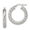 Lex & Lu Sterling Silver Polished Twisted Hoop Earrings LAL23035 - Lex & Lu