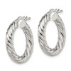 Lex & Lu Sterling Silver Polished Twisted Hoop Earrings LAL23035 - 2 - Lex & Lu