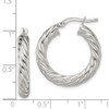 Lex & Lu Sterling Silver Polished Twisted Hoop Earrings LAL23035 - 4 - Lex & Lu