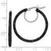 Lex & Lu Sterling Silver w/Rhodium & Blk Glitter Enamel Hoop Earrings LAL23103 - 4 - Lex & Lu