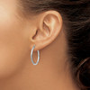 Lex & Lu Sterling Silver w/Rhodium 2mm Satin & D/C Hoop Earrings LAL23162 - 3 - Lex & Lu