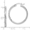 Lex & Lu Sterling Silver w/Rhodium 2mm Satin & D/C Hoop Earrings LAL23162 - 4 - Lex & Lu