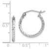Lex & Lu Sterling Silver w/Rhodium D/C Hoop Earrings LAL23167 - 4 - Lex & Lu