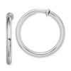 Lex & Lu Sterling Silver w/Rhodium Polished Hoop Earrings LAL23168 - Lex & Lu