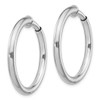 Lex & Lu Sterling Silver w/Rhodium Polished Hoop Earrings LAL23168 - 2 - Lex & Lu