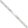 Lex & Lu Sterling Silver Polished Engravable Anchor Link ID Bracelet 7'' LAL23266 - Lex & Lu