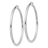 Lex & Lu Sterling Silver w/Rhodium 3mm Round Hoop Earrings LAL23331 - 2 - Lex & Lu