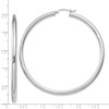 Lex & Lu Sterling Silver w/Rhodium 3mm Round Hoop Earrings LAL23331 - 4 - Lex & Lu