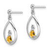 Lex & Lu Sterling Silver w/Rhodium Pear Citrine & Diamond Post Earrings LAL23433 - 2 - Lex & Lu