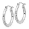 Lex & Lu Sterling Silver w/Rhodium 2.25mm D/C Hoop Earrings LAL23436 - 2 - Lex & Lu