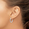 Lex & Lu Sterling Silver w/Rhodium 2.25mm D/C Hoop Earrings LAL23436 - 3 - Lex & Lu
