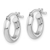 Lex & Lu Sterling Silver w/Rhodium 3mm Round Hoop Earrings LAL23438 - 2 - Lex & Lu