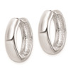 Lex & Lu Sterling Silver w/Rhodium Polished Hoop Earrings LAL23445 - 2 - Lex & Lu