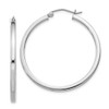 Lex & Lu Sterling Silver w/Rhodium 2mm Square Tube Hoop Earrings LAL23536 - Lex & Lu