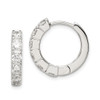 Lex & Lu Sterling Silver CZ Hinged Hoop Earrings LAL23540 - Lex & Lu