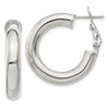 Lex & Lu Sterling Silver Omega Back Hoop Earrings LAL23543 - Lex & Lu