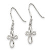 Lex & Lu Sterling Silver Polished Cross Dangle Earrings LAL23546 - 2 - Lex & Lu