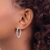 Lex & Lu Sterling Silver w/Rhodium Polished Hoop Earrings LAL23549 - 3 - Lex & Lu