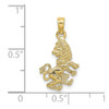 Lex & Lu 10k Yellow Gold 3D Leo Zodiac Pendant - 3 - Lex & Lu