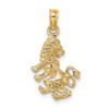 Lex & Lu 10k Yellow Gold 3D Leo Zodiac Pendant - 4 - Lex & Lu