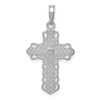 Lex & Lu 10k White Gold Lace Trim Cross Pendant - 4 - Lex & Lu