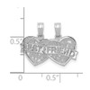 Lex & Lu 10k White Gold Best Friend 2 Piece Break-a-part Charm - 2 - Lex & Lu