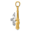 Lex & Lu 10k Two-tone Gold 3D Anchor w/Moveable Propeller Pendant - 2 - Lex & Lu