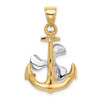 Lex & Lu 10k Two-tone Gold 3D Anchor w/Moveable Propeller Pendant - 3 - Lex & Lu