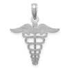 Lex & Lu 10k White Gold Caduceus Pendant - 4 - Lex & Lu