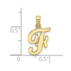 Lex & Lu 10k Yellow Gold Polished F Script Initial Charm - 3 - Lex & Lu