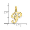 Lex & Lu 10k Yellow Gold Polished P Script Initial Charm - 3 - Lex & Lu