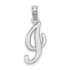 Lex & Lu 10k White Gold Polished I Script Initial Charm - Lex & Lu