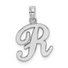 Lex & Lu 10k White Gold Polished R Script Initial Charm - Lex & Lu