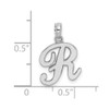 Lex & Lu 10k White Gold Polished R Script Initial Charm - 3 - Lex & Lu