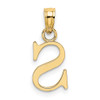 Lex & Lu 10k Yellow Gold Polished S Block Initial Charm - 4 - Lex & Lu