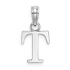 Lex & Lu 10k White Gold Polished T Block Initial Charm - 4 - Lex & Lu