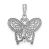 Lex & Lu 10k White Gold Polished Butterfly Charm - 4 - Lex & Lu