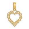 Lex & Lu 10k Yellow Gold Heart w/Lace Trim Charm - Lex & Lu