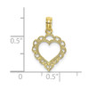 Lex & Lu 10k Yellow Gold Heart w/Lace Trim Charm - 3 - Lex & Lu